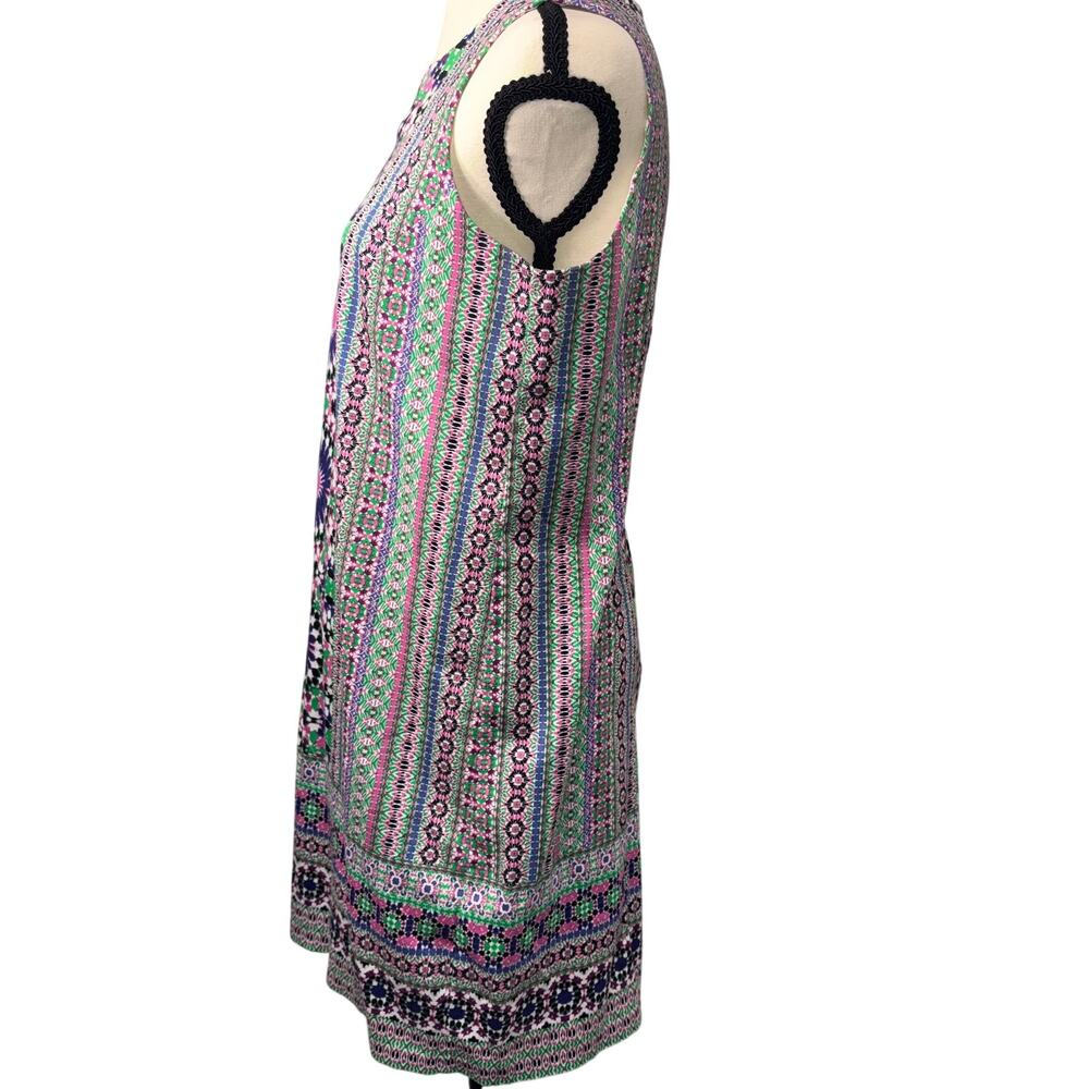 London Times medallion Shift Dress Sleeveless Preppy Coastal Mod P8 - Picture 3 of 9